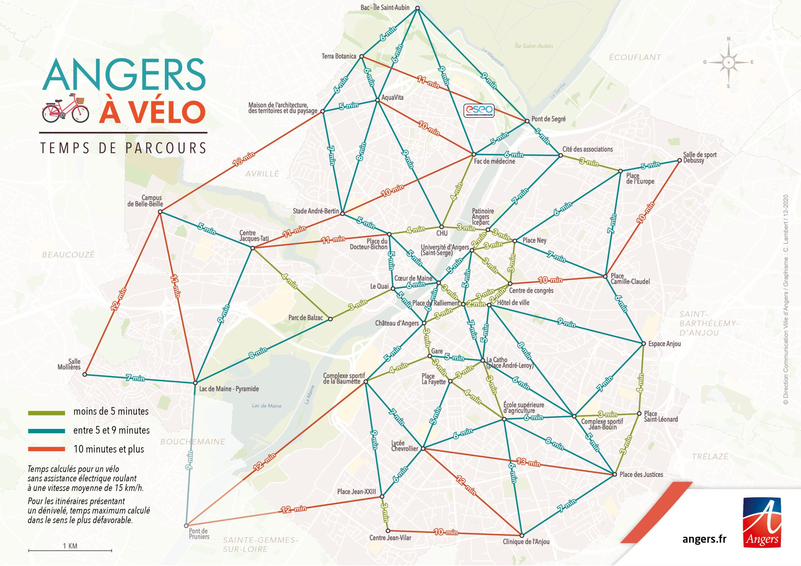 Carte vélo campus Angers ESE0